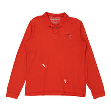  Vintage red Napapijri Long Sleeve Polo Shirt - mens medium