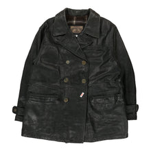  Vintage black Armani Leather Jacket - womens medium