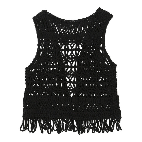 Vintage black Unbranded Crochet Top - womens medium