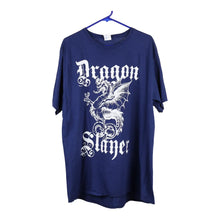  Vintage blue Dragon Slayer Port & Company T-Shirt - mens x-large