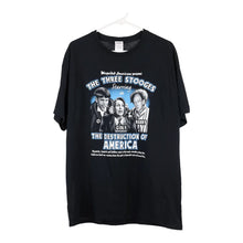  Vintage black The Three Stooges Gildan T-Shirt - mens large
