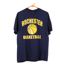  Vintage navy Rochester Basketball Jerzees T-Shirt - mens medium