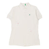 Vintage white Benetton Polo Shirt - womens large