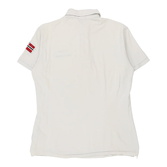 Vintage white Napapijri Polo Shirt - mens medium