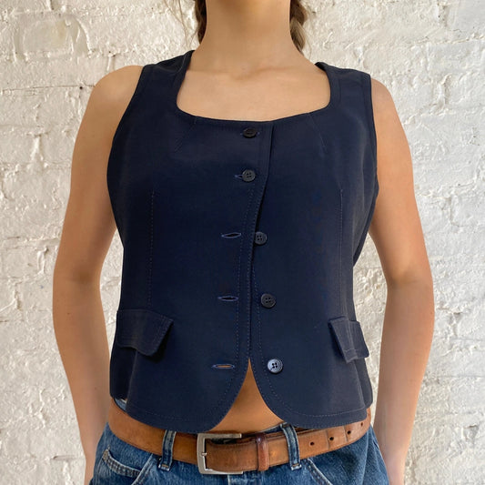 Gianfranco Ferre Waistcoat - Medium Black Cotton Blend