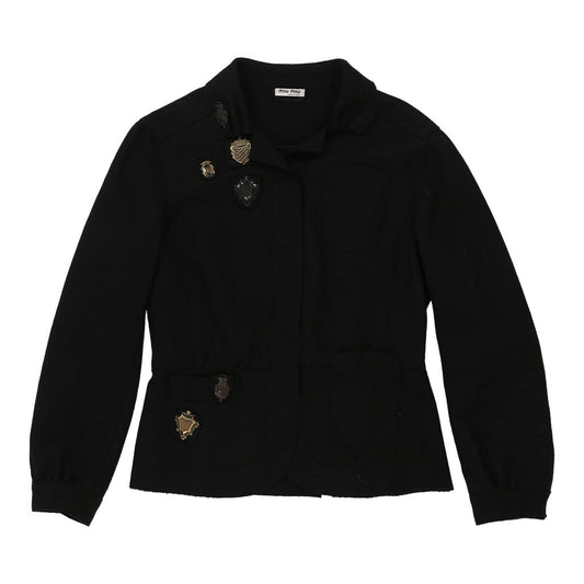 Vintage Made in Italy Miu Miu Blazer - Small Black Wool Blend