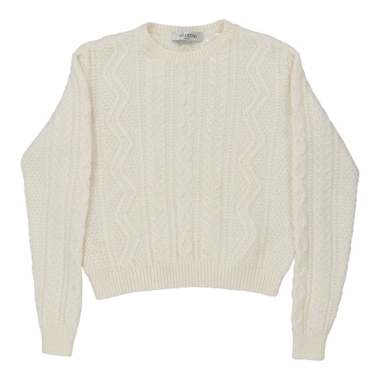 Vintage Made in Italy Valentino Jumper - Medium White Wool