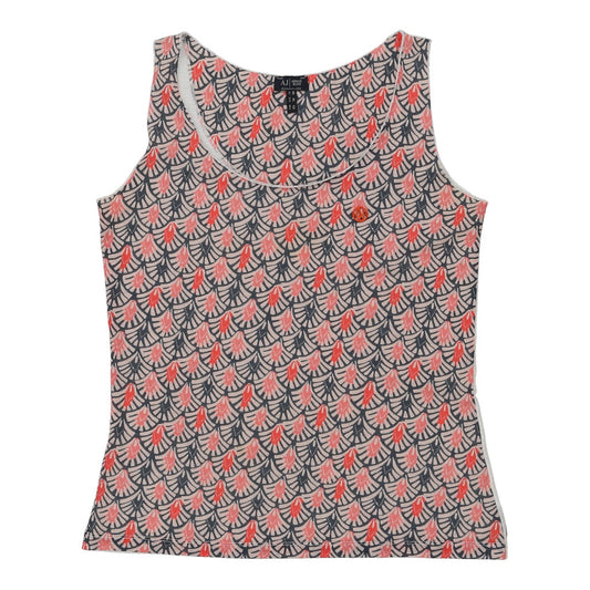 Vintage Armani Jeans Graphic Vest - XL Pink Cotton Blend