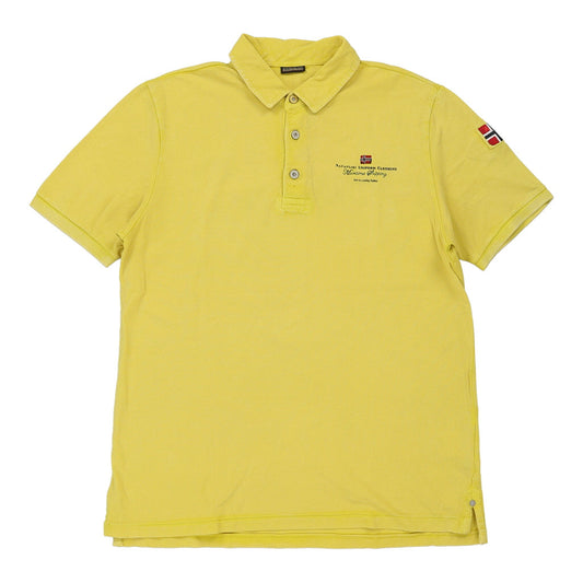 Vintage Napapijri Polo Shirt - XL Yellow Cotton