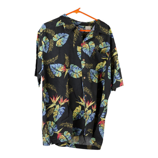Vintage Island Republic Floral Hawaiian Shirt - 2XL Black Viscose Blend
