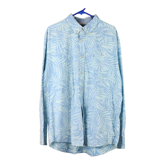 Vintage Tommy Hilfiger Floral Shirt - XL Blue Viscose Blend