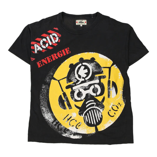 Vintage black Energie T-Shirt - mens large