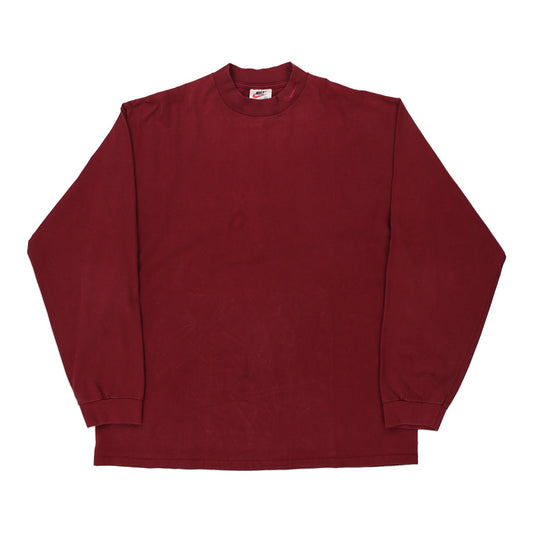 Vintage burgundy Made in USA Nike Long Sleeve T-Shirt - mens x-large