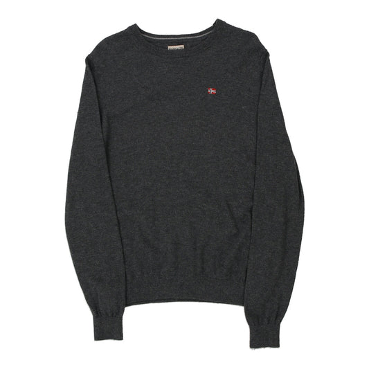 Vintage grey Napapijri Jumper - mens small