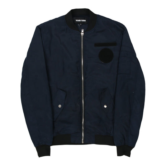 Vintage navy Your Turn Bomber Jacket - mens medium