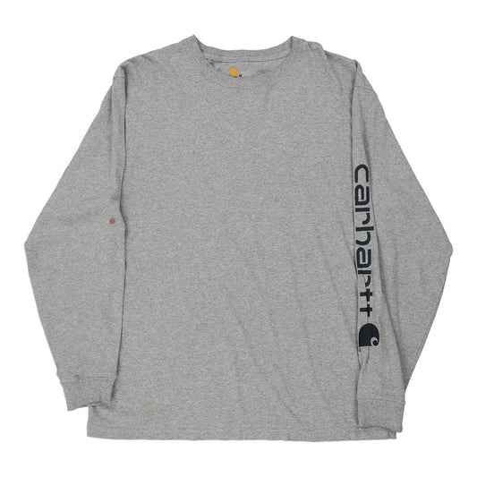 Vintage grey Carhartt Long Sleeve T-Shirt - mens medium
