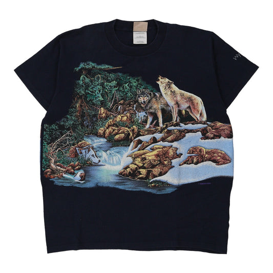 Vintage navy Habitat T-Shirt - mens large