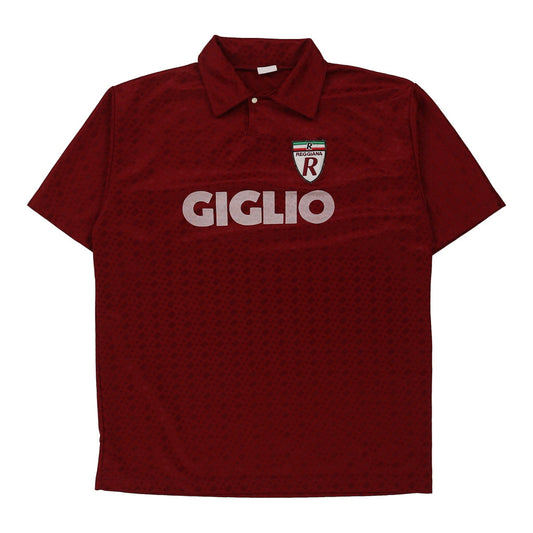 Vintage burgundy Reggiana Unbranded Football Shirt - mens medium