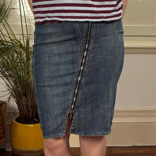 Armani Jeans Denim Skirt - 28W UK 8 Blue Cotton