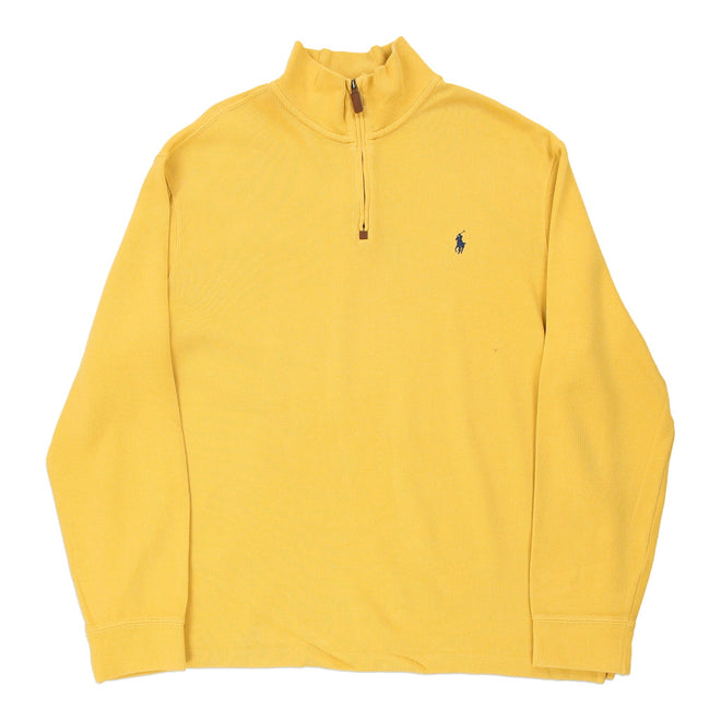 Maillot Cyclisme Homme Jaune 1/4 Zip – Taille XL Vintage Collection