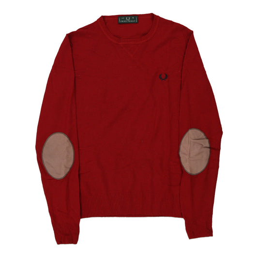 Vintage Fred Perry Jumper - Small Red Wool Blend