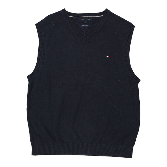 Vintage Tommy Hilfiger V-neck Sweater Vest - Large Navy Cashmere Blend