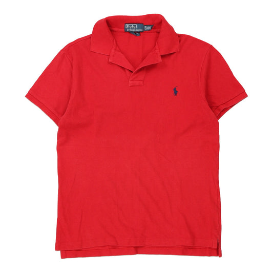 Vintage Ralph Lauren Slim Fit Polo Shirt - Medium Red Cotton