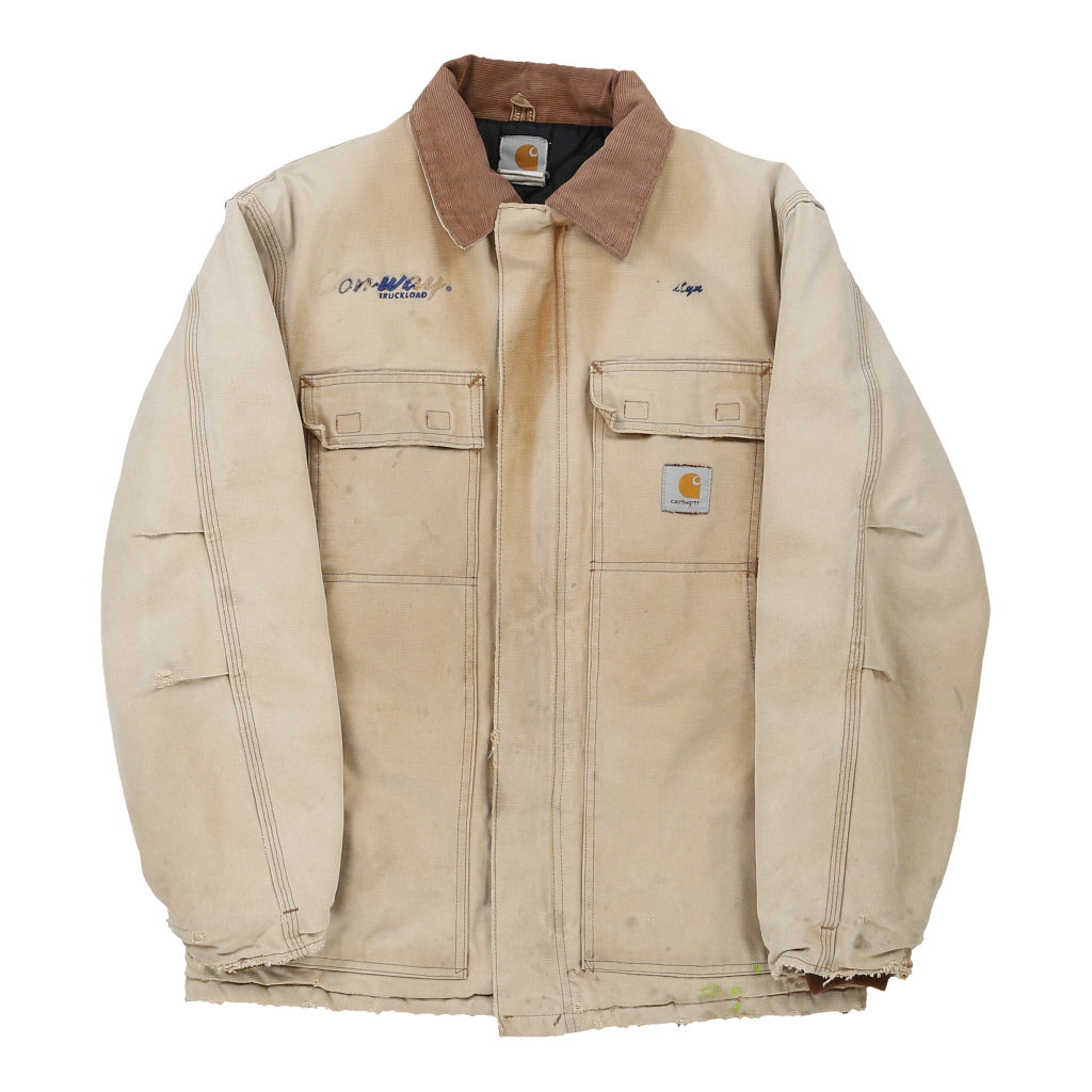 Heavily Worn Carhartt Jacket Small Beige Cotton