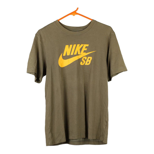 Vintage khaki Nike T-Shirt - mens medium