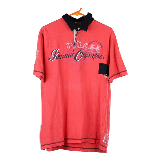 Vintage red La Martina Polo Shirt - mens medium