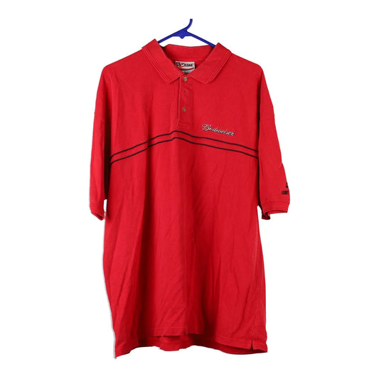 Vintage red Budweiser Chase Authentics Polo Shirt - mens x-large
