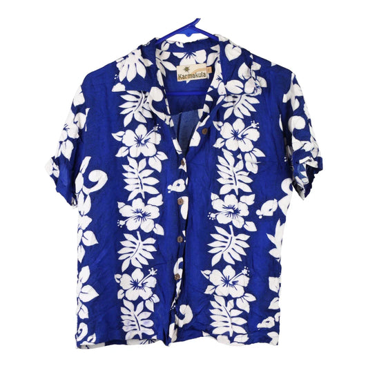 Vintage blue Karmakula Hawaiian Shirt - womens medium