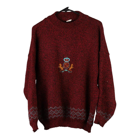 Vintage burgundy Unbranded Jumper - mens x-large