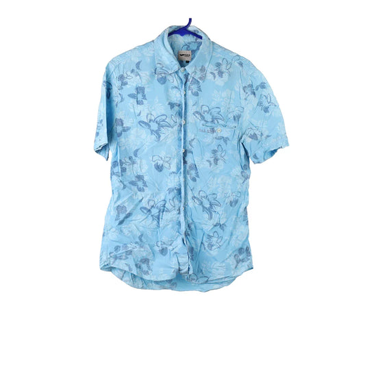 Vintage Gas Hawaiian Shirt - Medium Blue Cotton