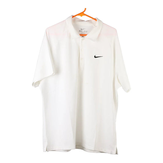 Vintage white Nike Polo Shirt - mens x-large