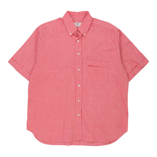 Vintage pink Valentino Short Sleeve Shirt - mens x-large