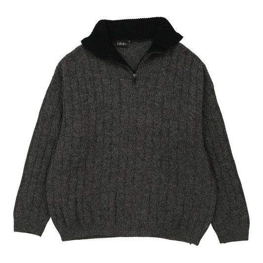 Vintage grey J.B.K. Studio 1/4 Zip - mens x-large
