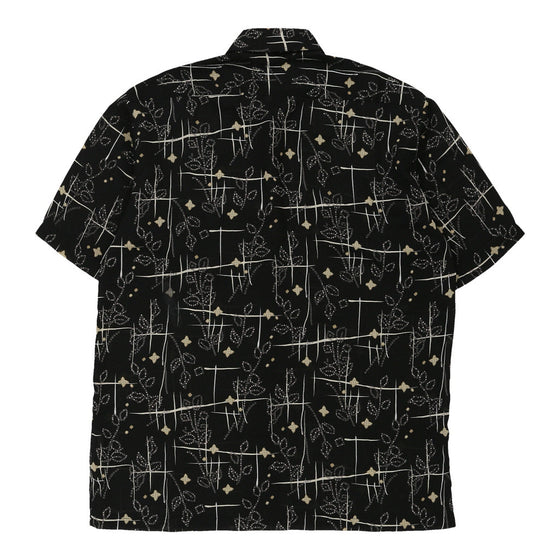 Vintage black Leoz Patterned Shirt - mens medium