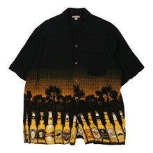  Vintage black George Hawaiian Shirt - mens large