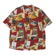  Vintage burgundy Quiksilver Hawaiian Shirt - mens x-large