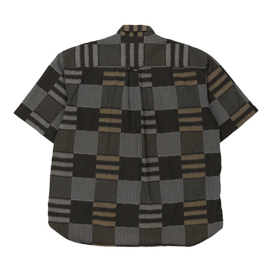 Vintage black Enricos Patterned Shirt - mens x-large
