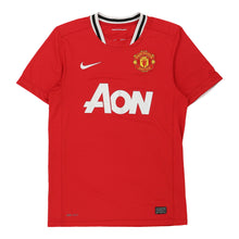 Pre-Loved red Manchester United F.C. 2011-12 Nike Football Shirt - mens small