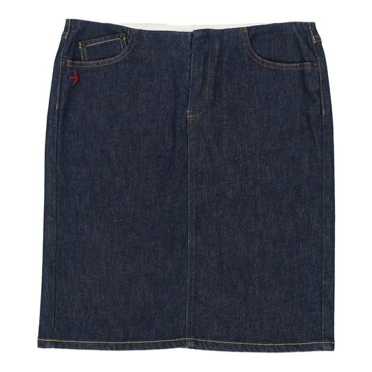 Vintage 55 Denim Skirt - 32W UK 12 Dark Wash Cotton