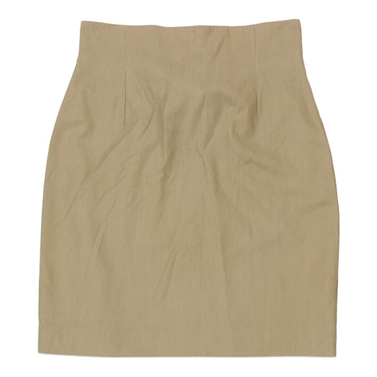 Vintage Max & Co Mini Skirt - 28W UK 8 Beige Acetate