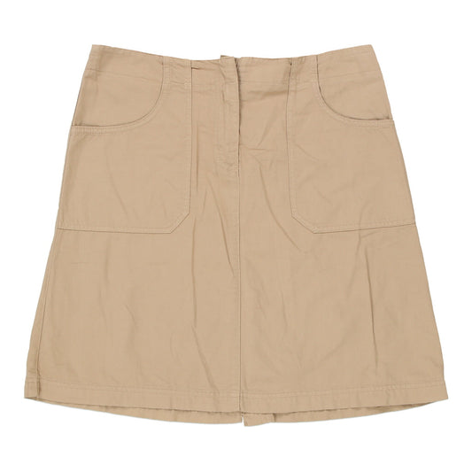 Vintage Sisley Mini Skirt - 33W UK 14 Beige Cotton