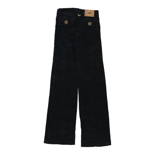 Vintage Essenza Tall Cord Trousers - 25W UK 4 Black Cotton