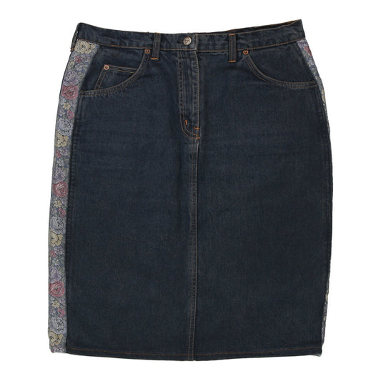 Vintage Valentino Denim Skirt - 34W UK 14 Dark Wash Cotton