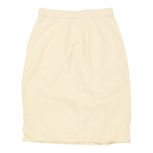 Vintage Les Copains Midi Skirt - 30W UK 10 Yellow Cotton