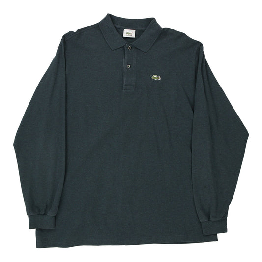 Vintage Lacoste Long Sleeve Polo Shirt - 2XL Black Cotton