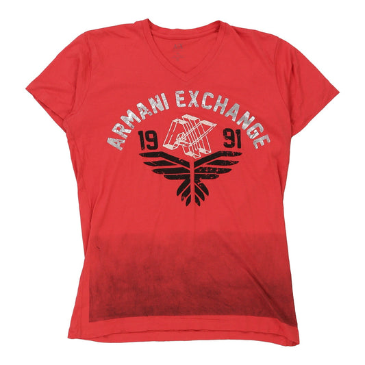 Vintage Armani Exchange Graphic T-Shirt - XL Pink Cotton
